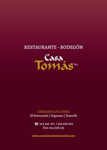 Restaurante Casa Tomás - Carta 9